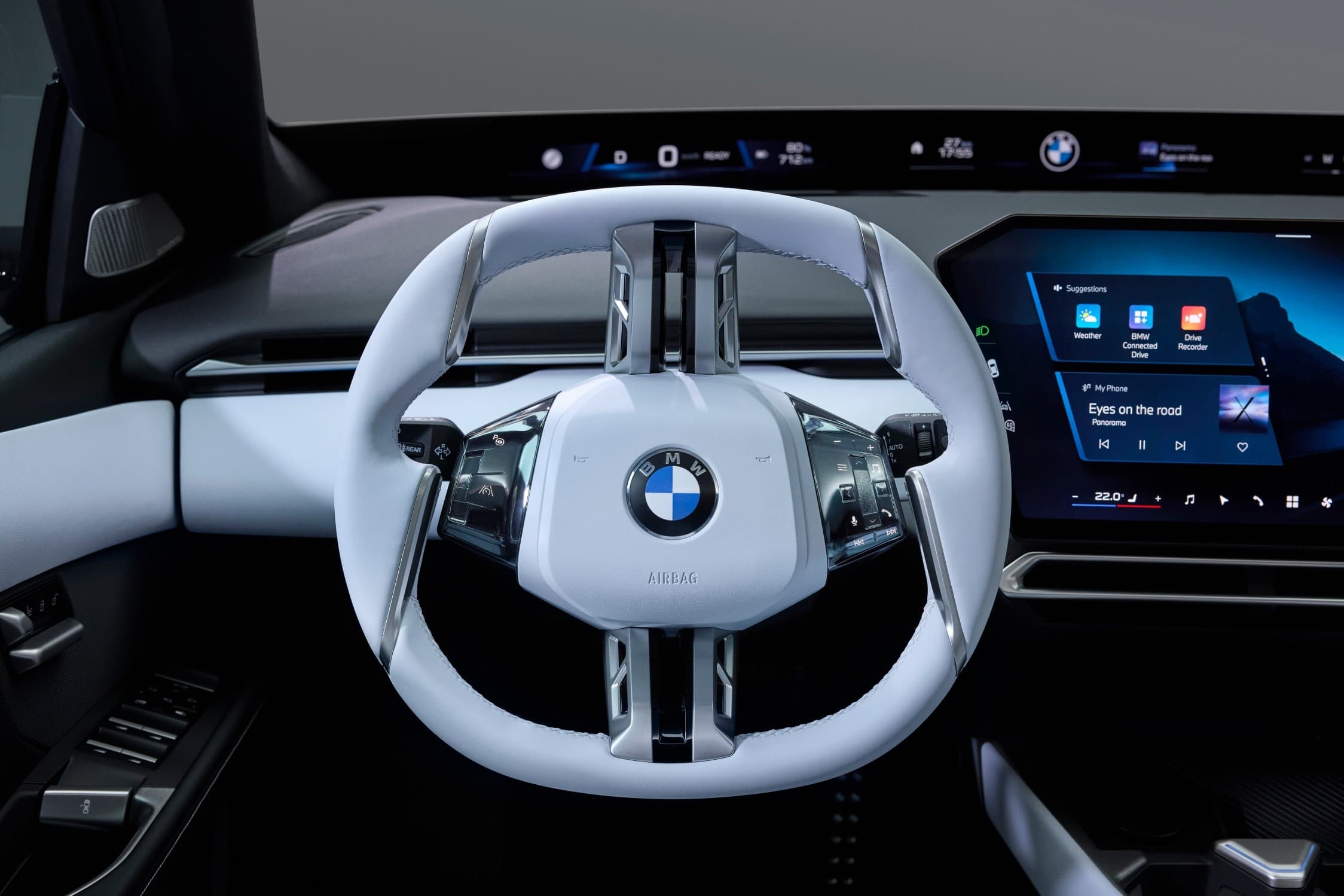 BMW i3 Neue Klasse electric sedan dynamic driving shot